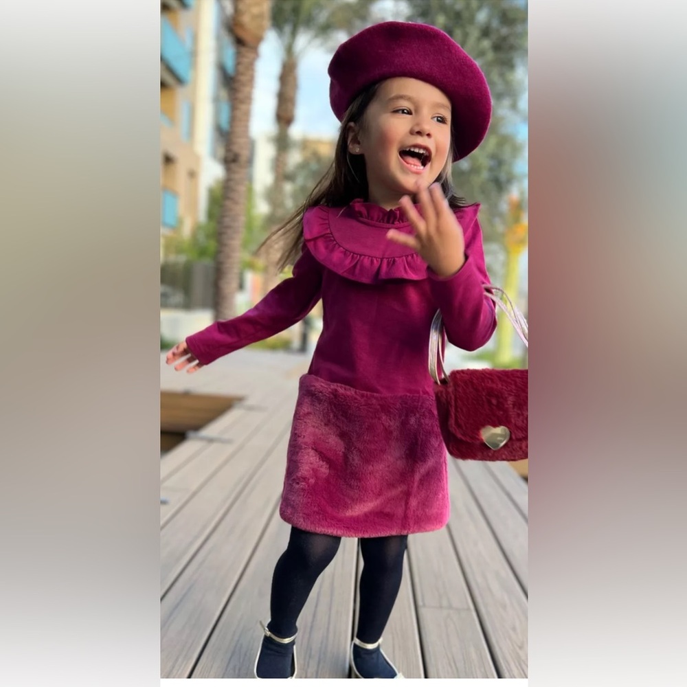 Janie & Jack Faux-Fur Dress Size 7